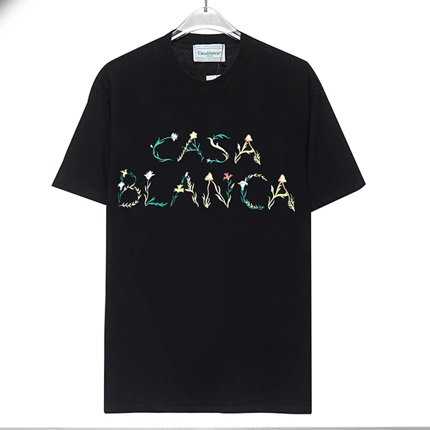 

Casablanca Cotton New 2024 Men Women Casa 1:1 Printing T Shirt Oversized O-Neck Short Sleeve Tag Elasticity Half-Sleeve Tee