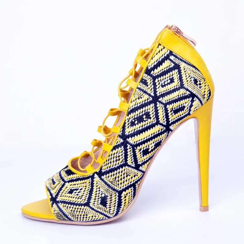 

Summer Weave Woman Sandals Peep Toe Sandals Straps Thin Heels Shoes Women Fashion Casual Sandals Luxurious Zipper Lady Sandals
