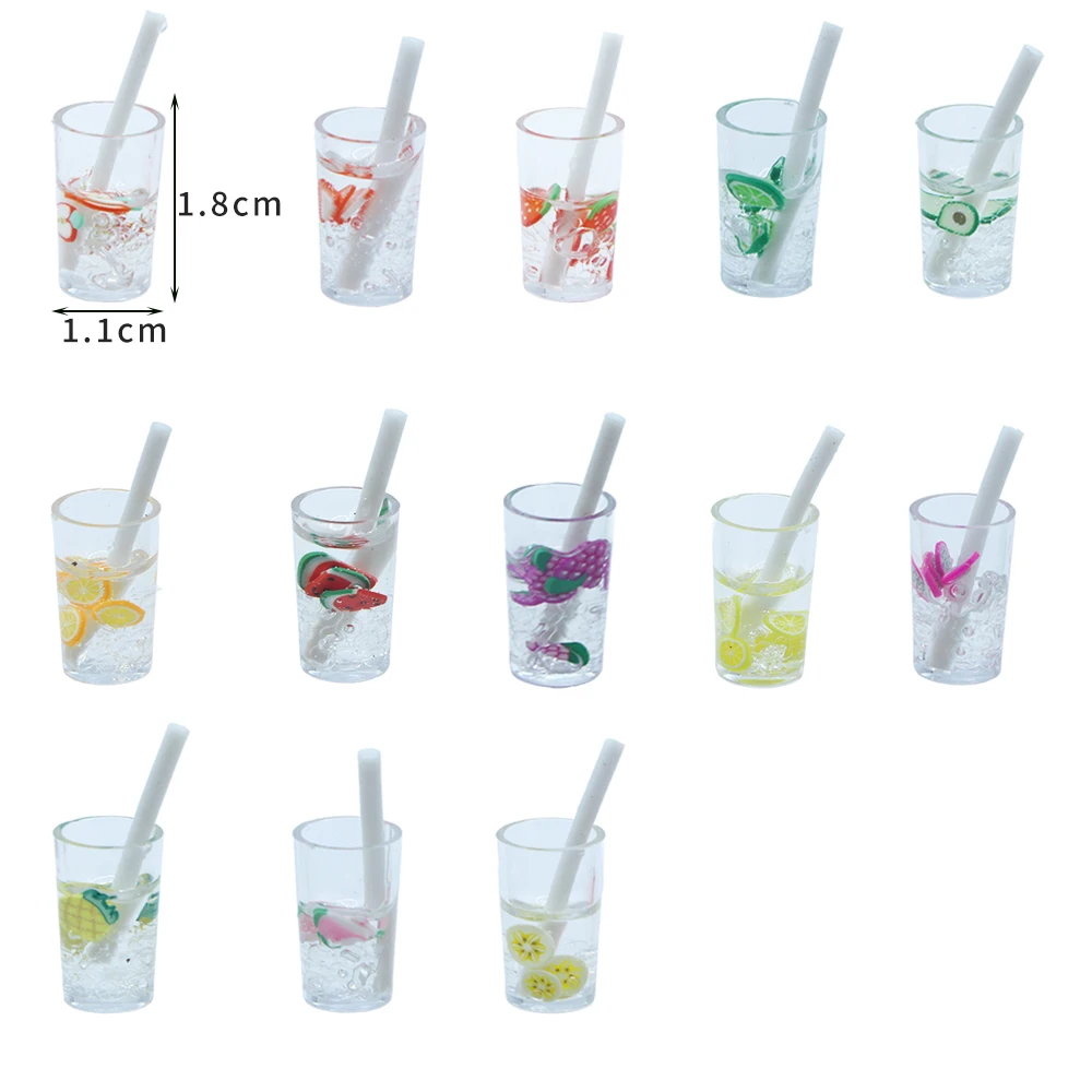 20 шт./пакет кукольный домик мини ледяной фрукты чай соломенная чашка имитация еды