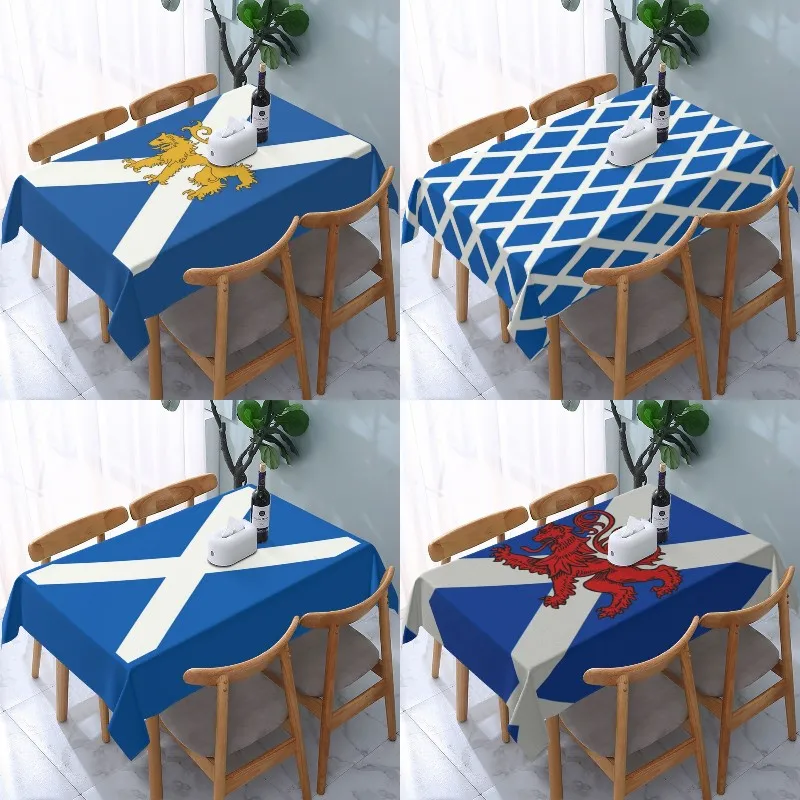 

Скатерть прямоугольная водостойкая маслостойкая с принтом шотландского флага, эластичная поверхность, подходит для размеров 40-44 дюймов