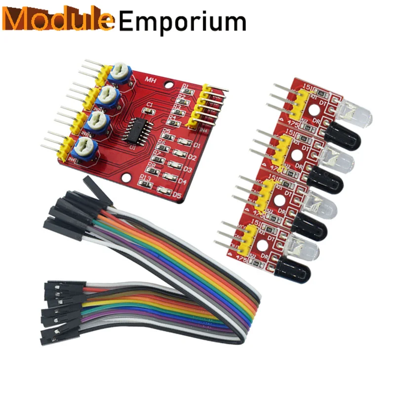 F233-01 четырехстороннее инфракрасное отслеживание/4-канальный модуль отслеживания/линия передачи/обход препятствий/Автомобильные/роботизированные датчики