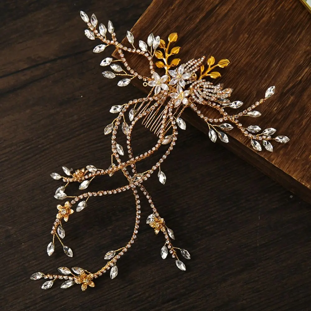

Elegant Wedding Bridal Headpiece Hair Jewelry Hair Ornaments Rhinestone Pearl Crystal Hair Combs
