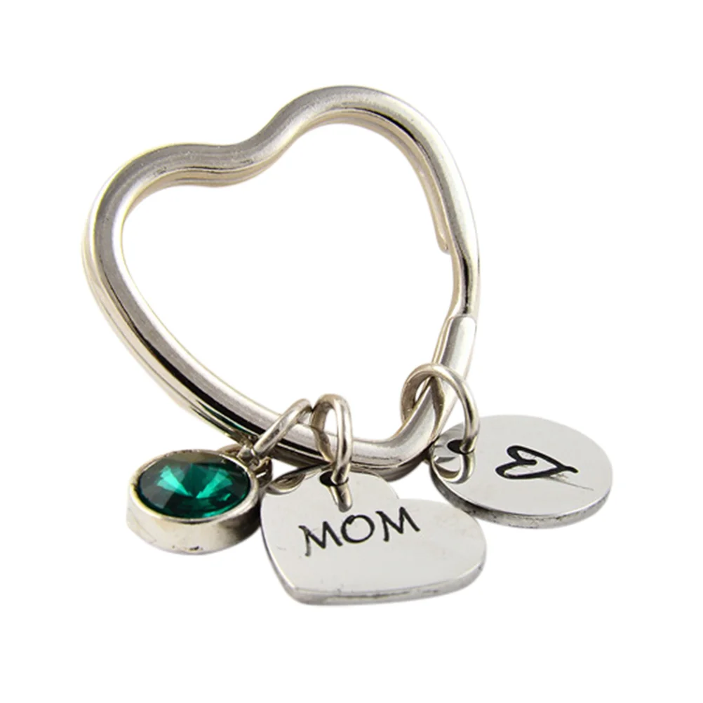 

Mother's Day Theme Keychain Heart-shaped Keyring Hanging Decor for Key Bag