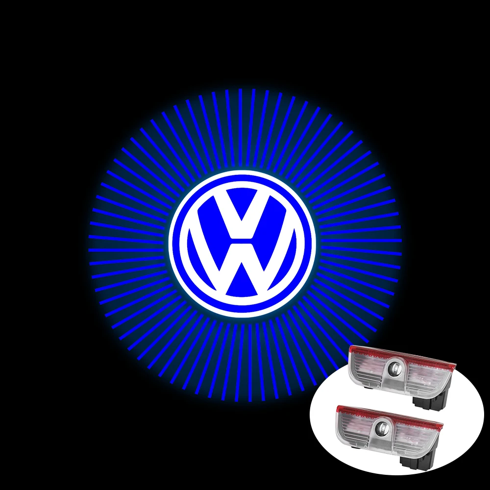 

Для Volkswagen VW Touran Caddy Touareg Golf Passat Bora Scirocco 2 шт. автомобильный дверной светильник с логотипом, лазерный проектор, аксессуар для приветственного света