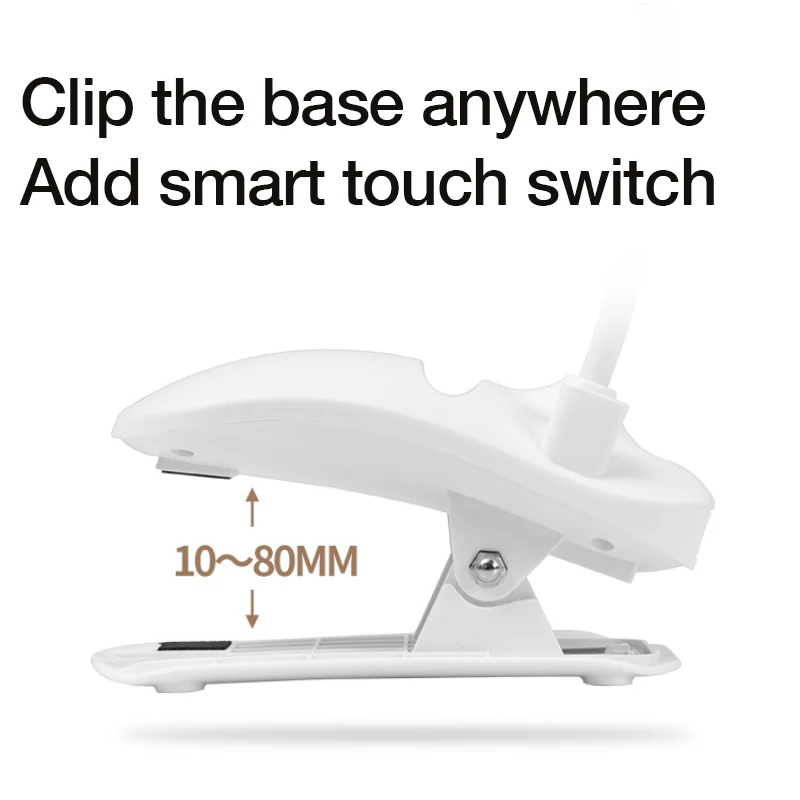 Настольная лампа для детей с сенсорным зажимом гибкая перезаряжаемая USB 3 яркости