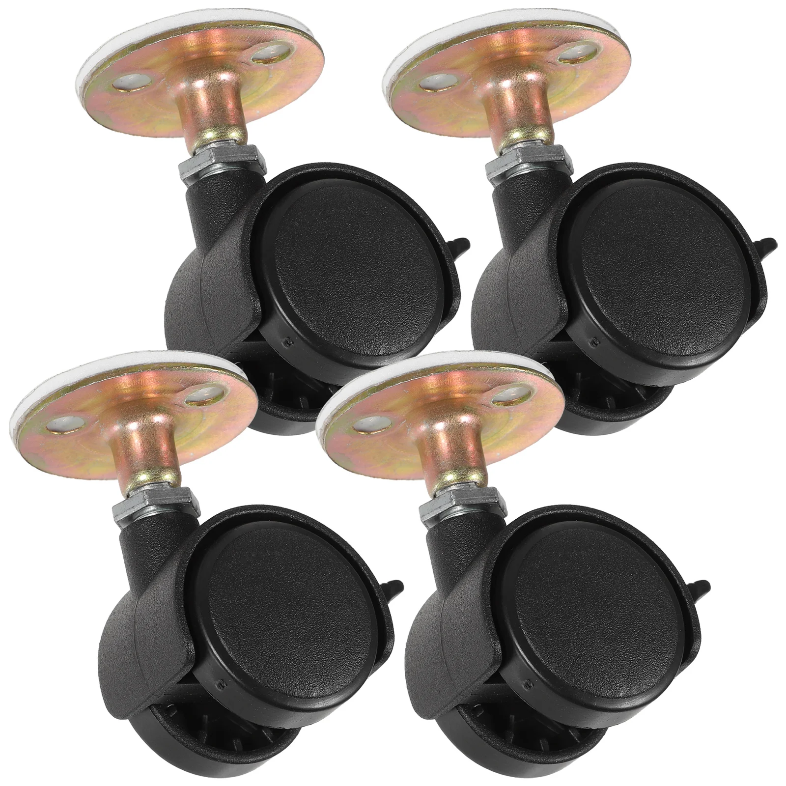 

4 Pcs Paste Small Wheels Furniture Mini Casters Rotation Sticky Pulley Cart Trash Can Plastic Universal