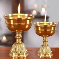 mini relief brass type candle lamp cup collection romantic flower table decoration golden candlestick wedding bar dinner home