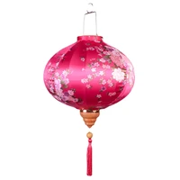 mid autumn festival palace lantern outdoor ornaments antique printing silk cloth restaurant teahouse wedding pendant round red