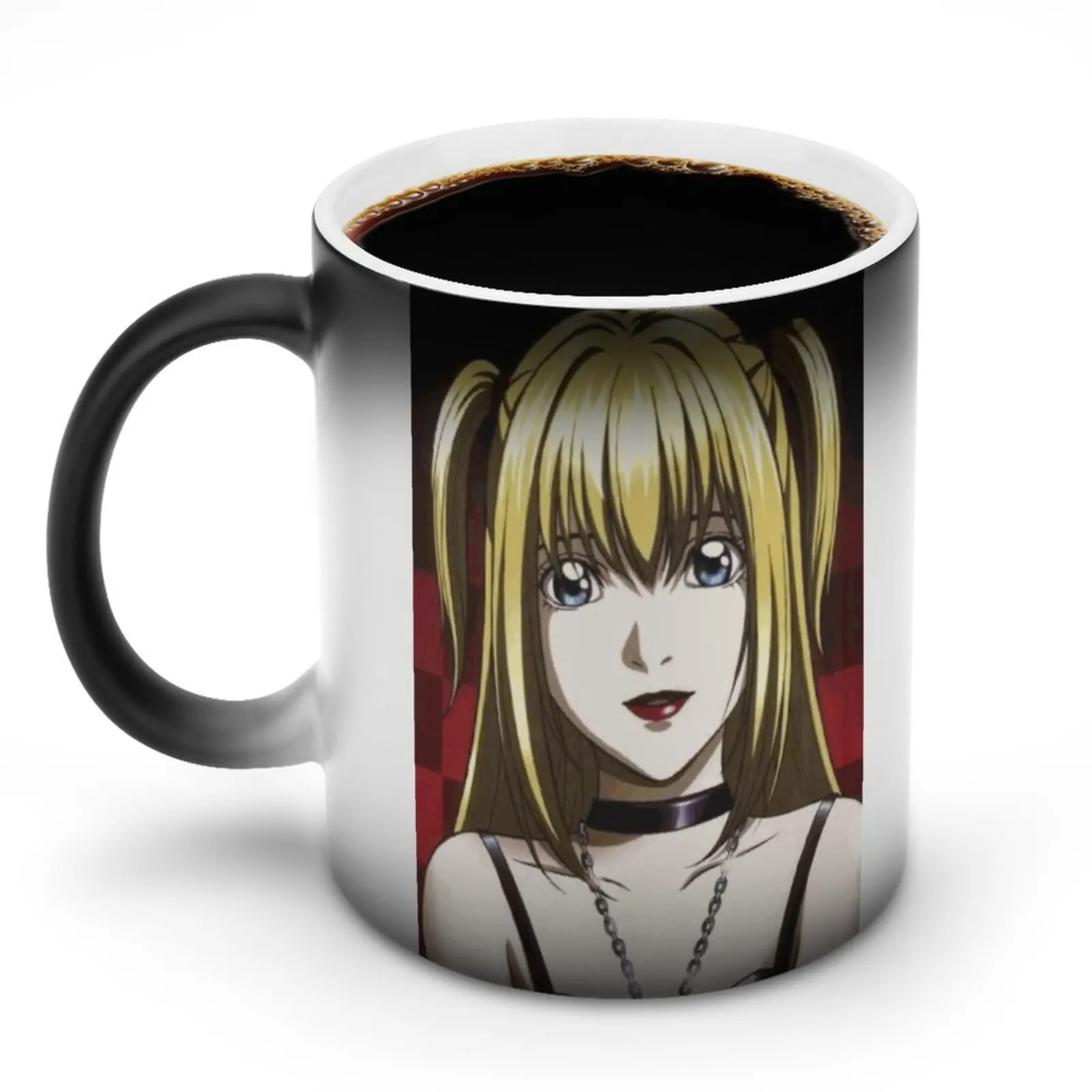 

Аниме керамическая кофейная кружка Death Note Misa Amane, меняющая цвет, дешевые стильные чашки