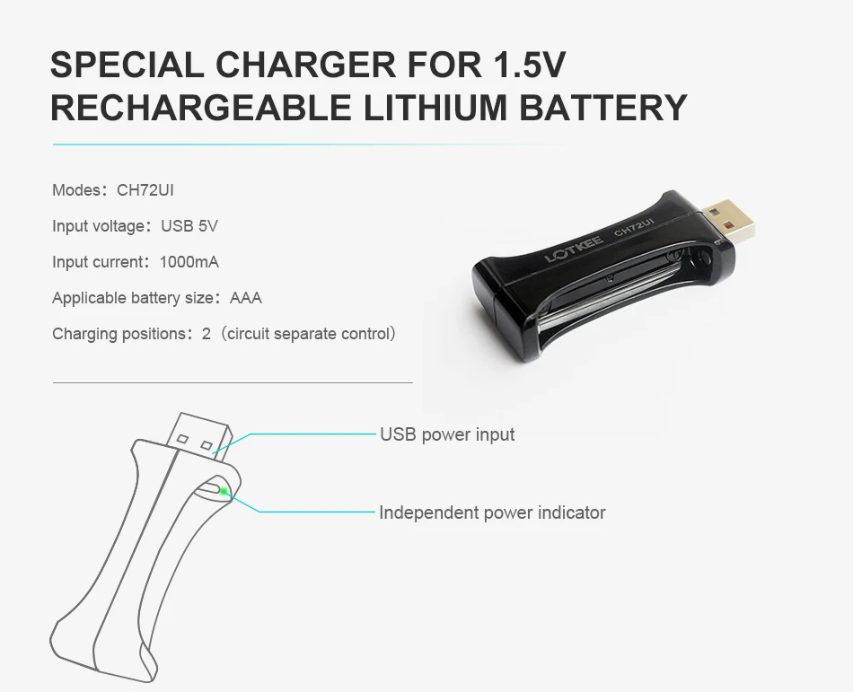 Фото USB литий-ионное зарядное устройство + KENTLI 1,5 В 1180 МВтч aaa полимерные литий-ионные аккумуляторы №3