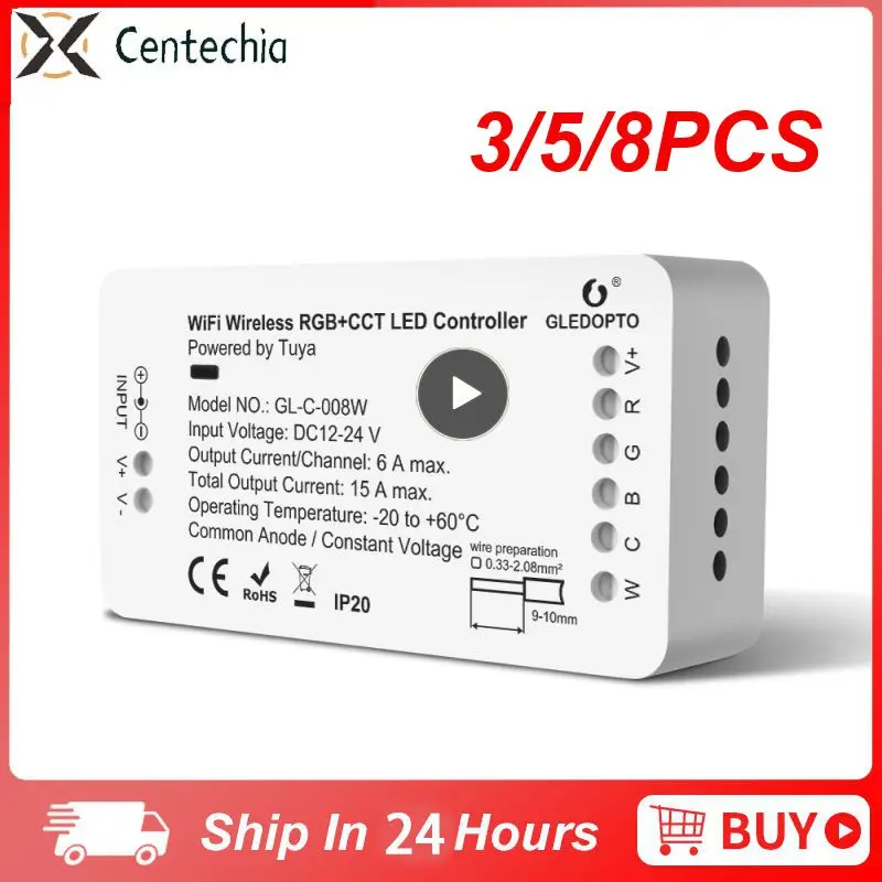 

3/5/8PCS Wireless Dimmable Controller App Control Led Controller Voice Control Smart Light Switch Smart Life White Rgbcct Wifi