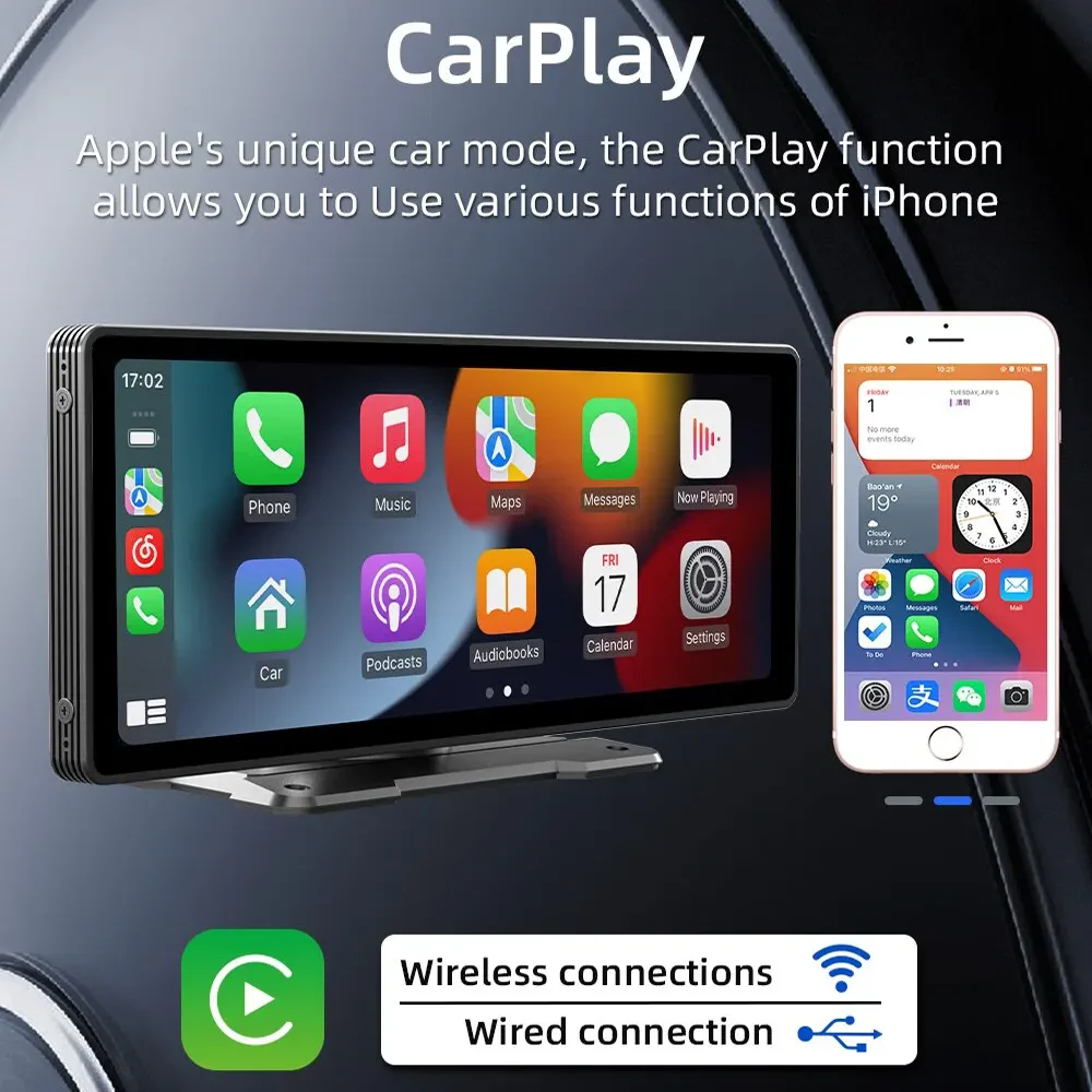 Фото 10,26-дюймовый беспроводной автомобильный навигатор Carplay, автомобильный радиоприемник DVR MP5, мультимедийный видеоплеер, Android Auto HD, задняя камера заднего вида №4