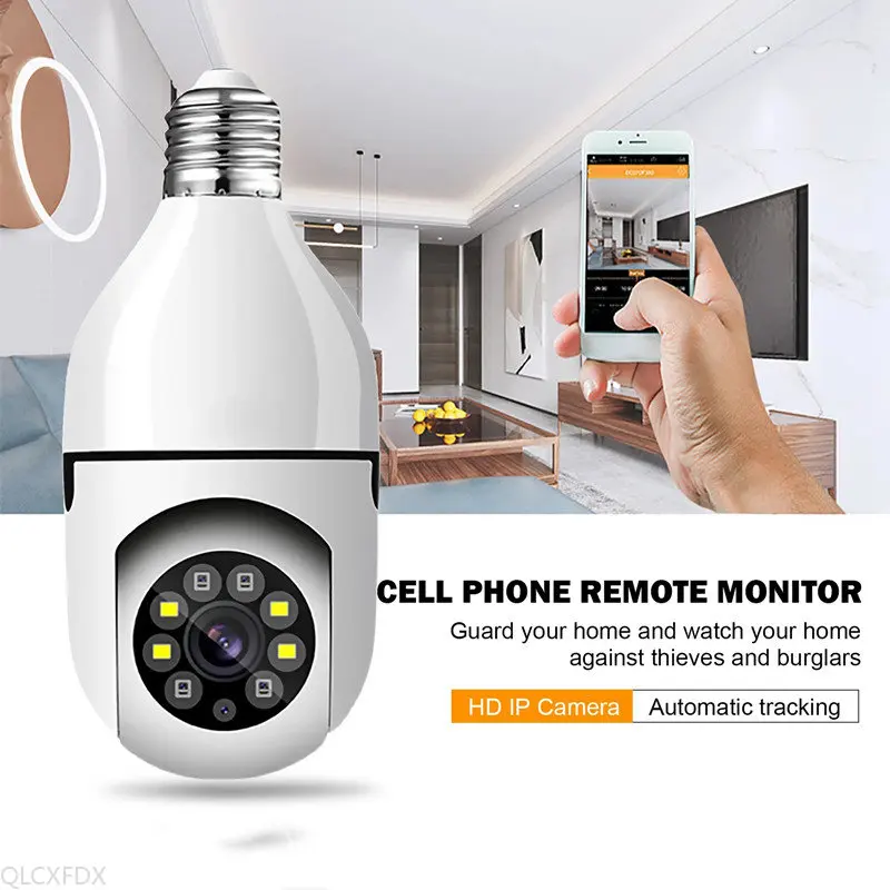 Купи E27Intelligent Remote Monitoring1080P cloud storage WIFI Camera 360 Rotation Panoramic Night Vision pir Human Detection Kamera за 1,390 рублей в магазине AliExpress