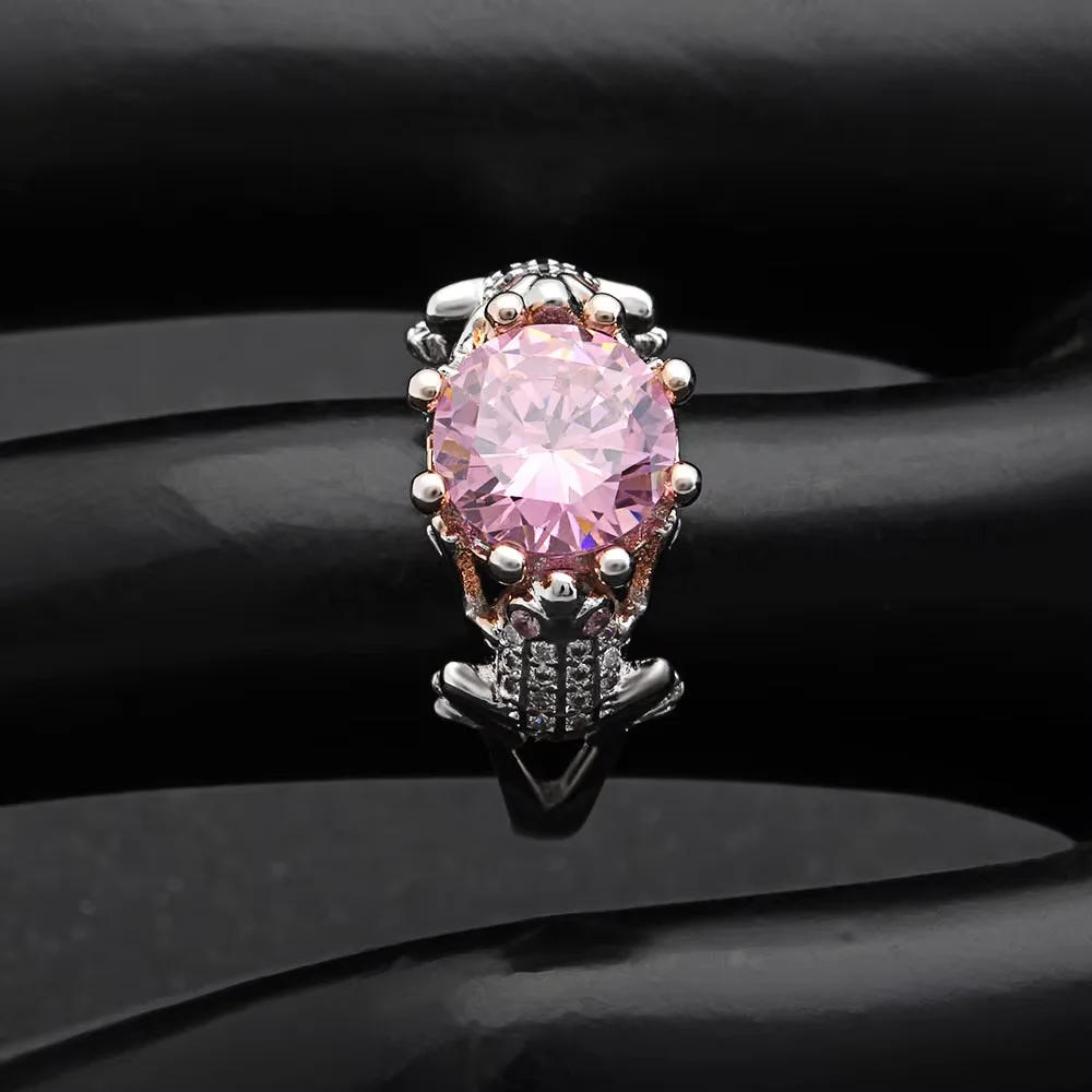 Женское кольцо в форме лягушки принца летнее ювелирное изделие с фиолетовыми