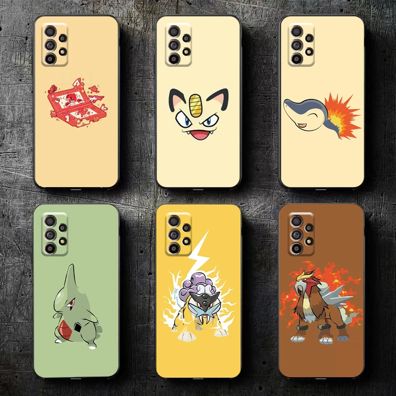 

Pokémon Pikachu Pokemon Phone Case For Samsung Galaxy S8 S8 PLus S9 S9 Plus S10 S10E S10 Lite 5G Plus Black Back Carcasa Funda