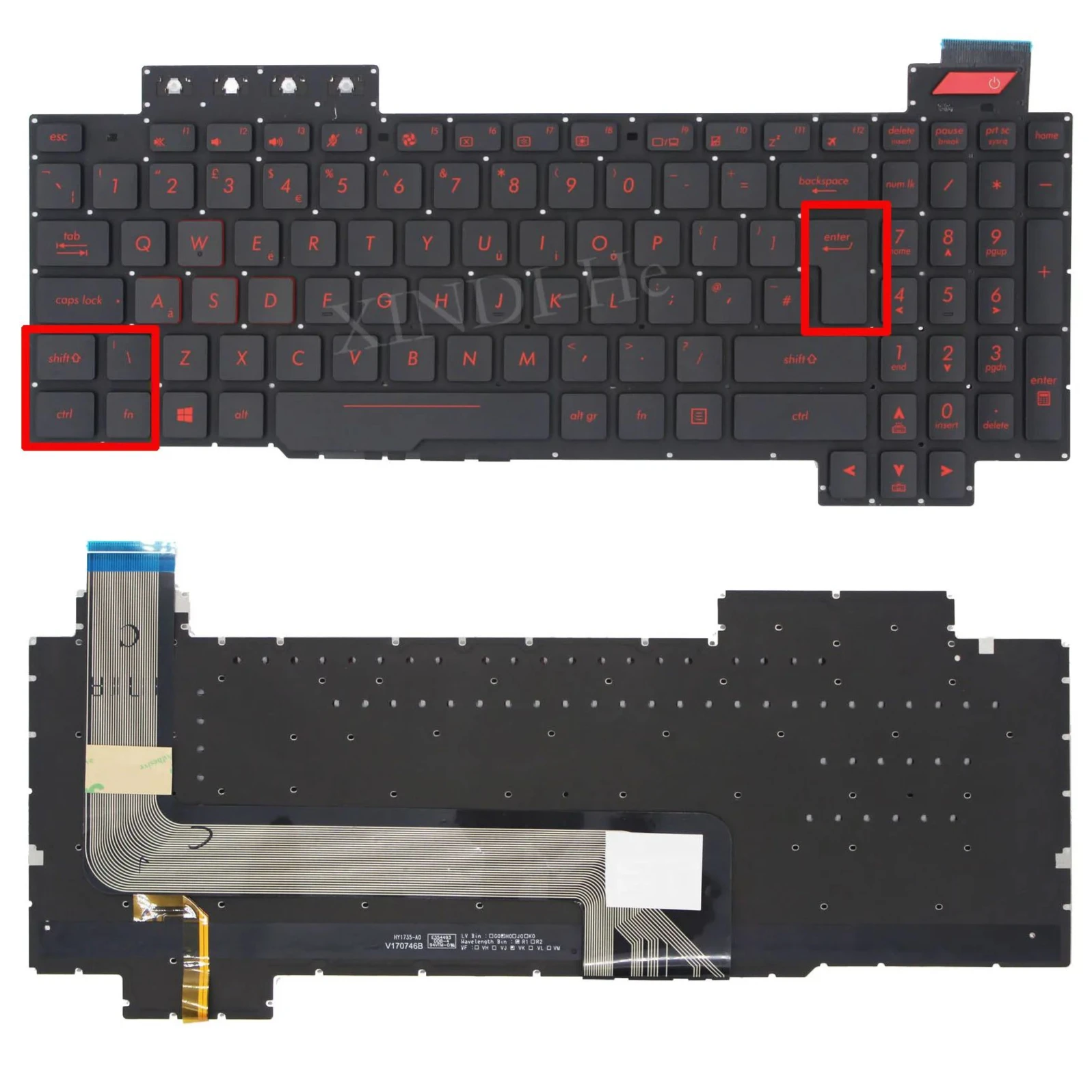 XIN-Russian-US-UK раскладка Подсветка клавиатуры ноутбука для ASUS ROG FX503 FX503V FX503VM FX503VD FX63 FX63V