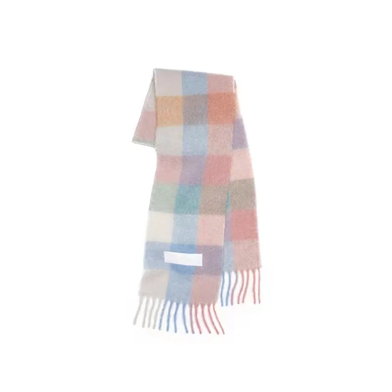 

Acne Studios Men Women Cashmere Scarf 22SS AC Women's Warm Blanket Colorful Plaid Tassels Men's Soft Shawls Neck Wraps Scarves