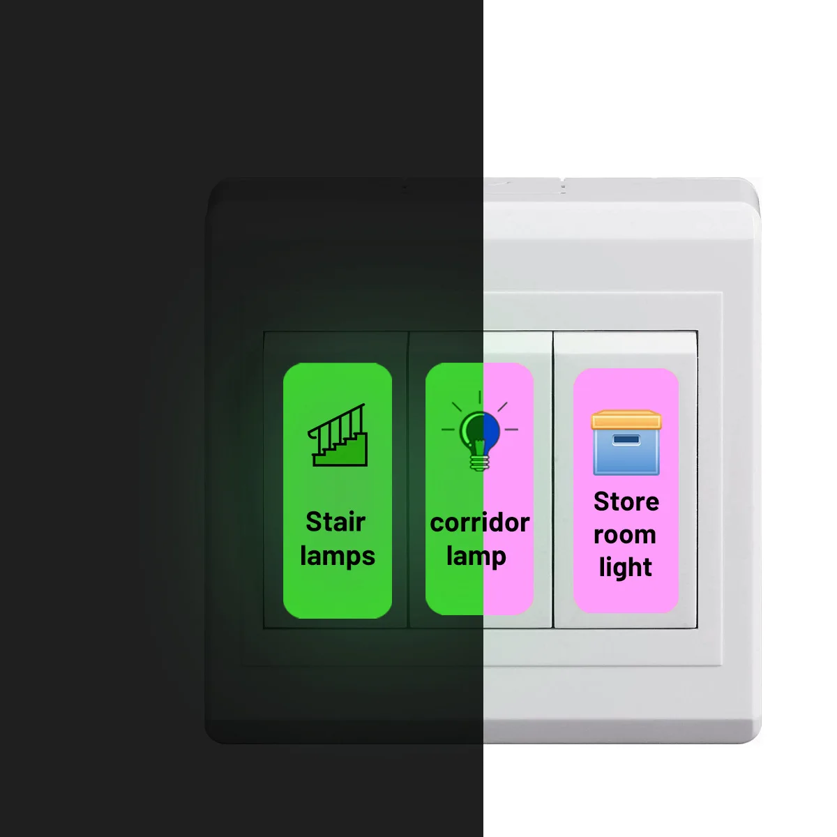 

Hot Selling Creative Multifunction Glow In The Dark Switch Light Logo Luminous Wall Stickers Living Room Bedroom Home Decor