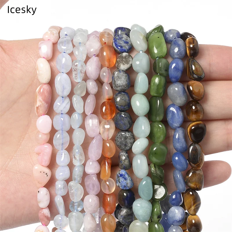 

8-10mm Natural Shaped Smooth Gravel Unshaped Crystal Spacer Beads Gemstone For Making Bracelet DIY Jewelry Making Accessories