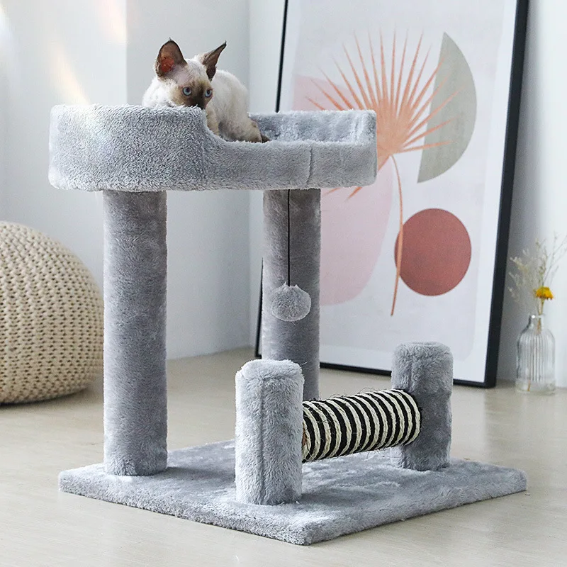 

Cat Climbing Frame, Small Multi-function, Double-layer Platform, Cat Cuddling Stick, Sisal Hemp Cat Grabbing Pole, All-purpose
