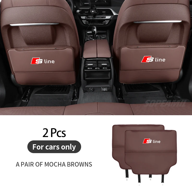 

Audi Sline A3 A4 A5 A6 A7 A8 Q3 Q5 Q7 Q8 RS3RS4 S3 S4 Сумка для хранения спинки автомобильного сиденья Задняя противоизносная защита спинки Противоударная накладка