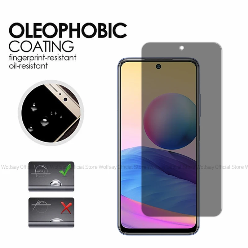 Защитная пленка для экрана Xiaomi Redmi Note 10 5G 2/4 шт. противошпионское закаленное