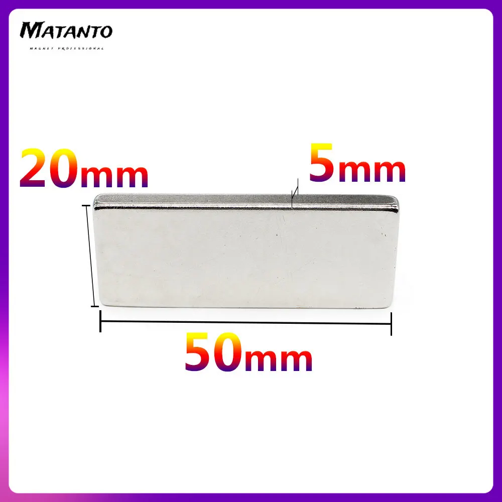 

1/2/5/10PCS 50x20x5mm Quadrate Strong Powerful Magnets N35 Block Rectangular Neodymium Magnet 50x20x5 Permanent Magnets 50*20*5