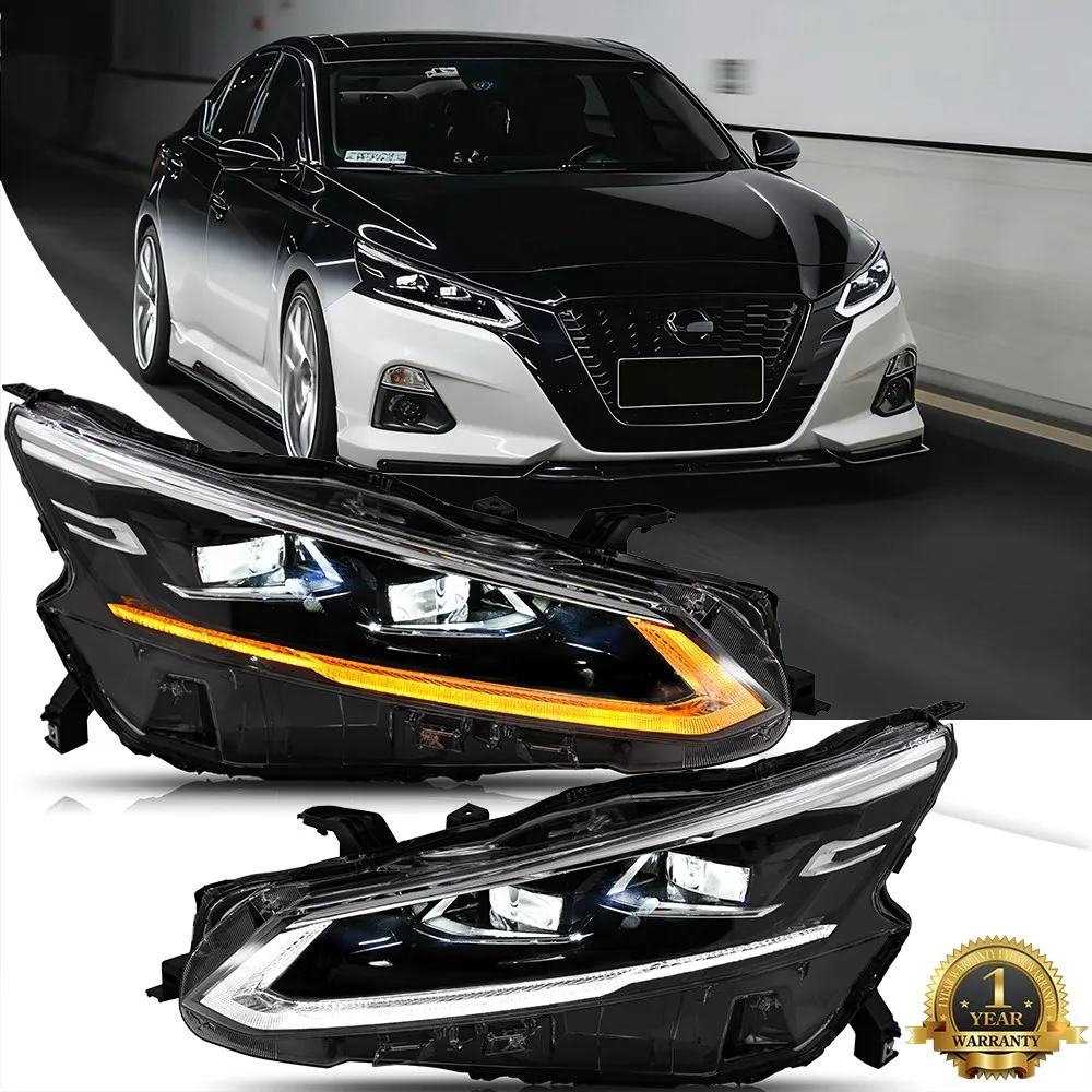 Фото 2 шт. светодиодные фары в сборе для Nissan Altima 2019-2024, передние фары в сборе, аксессуары для фар DRL №1