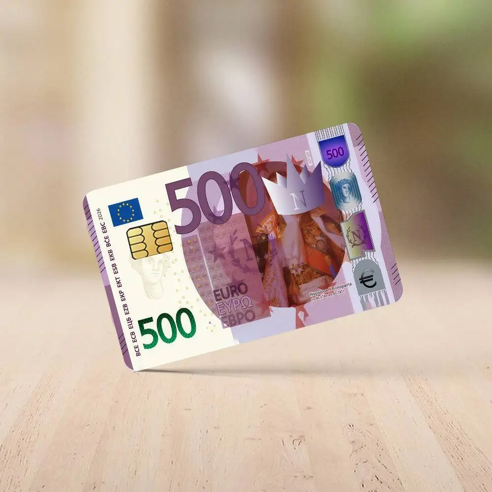 Фото Наклейки-скины для банковских карт Art European 500 Euro, декоративные защитные наклейки для дебетовых карт, 4 шт., устойчивые к царапинам, водонепроницаемые. №5