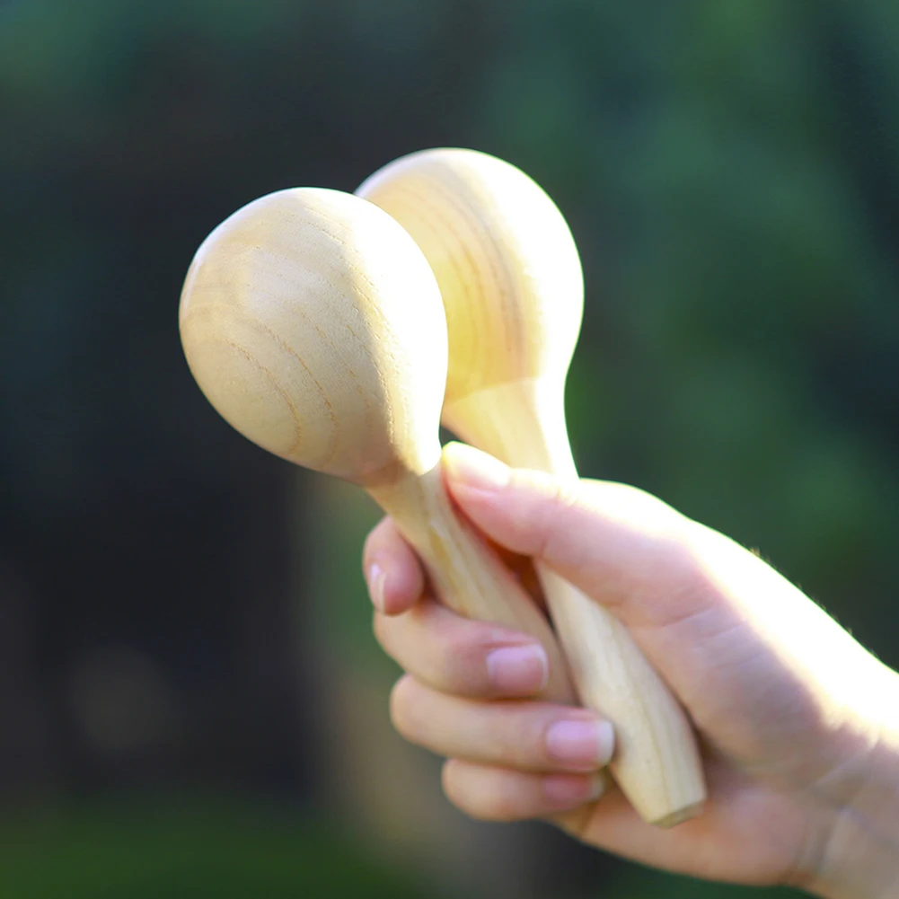 

Забавные детские игрушки Maraca из натурального дерева, 2 шт., Обучающие музыкальные инструменты, игрушки для детей, играя в игры, рождественски...