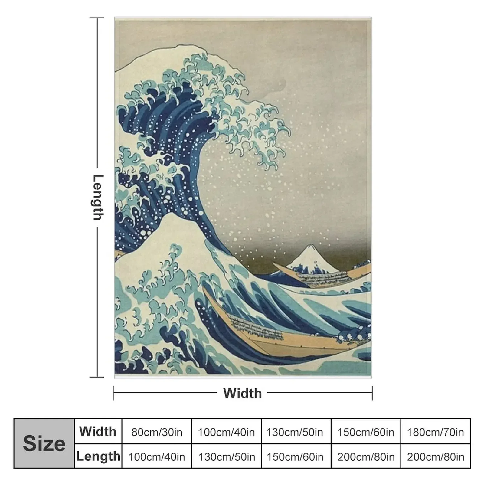 THE GREAT WAVE OFF KANAGAWA - KATSUSHIKA HOKUSAI Плед на Хэллоуин Мягкие плед-одеяла