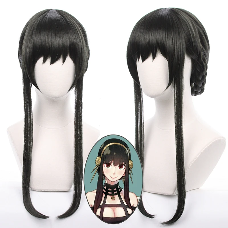 

Anime SPY×FAMILY Yor Forger Cosplay Wig Yor Briar Black Heat Resistant Synthetic Hair Halloween Cosplay Wigs + Wig Cap