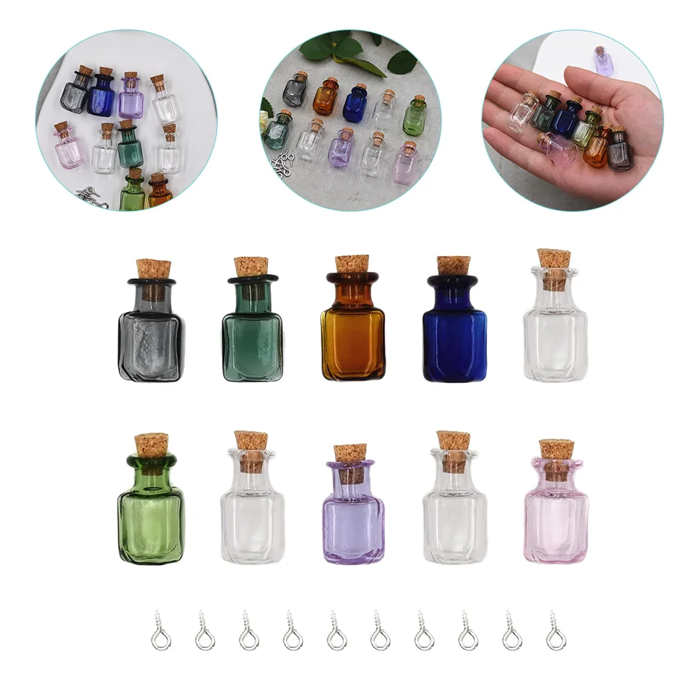 

10pcs Multi-functional Portable Practical Small Glass Bottles Glass Bottle For Diy Crafts Drifting Bottle Sample Containers
