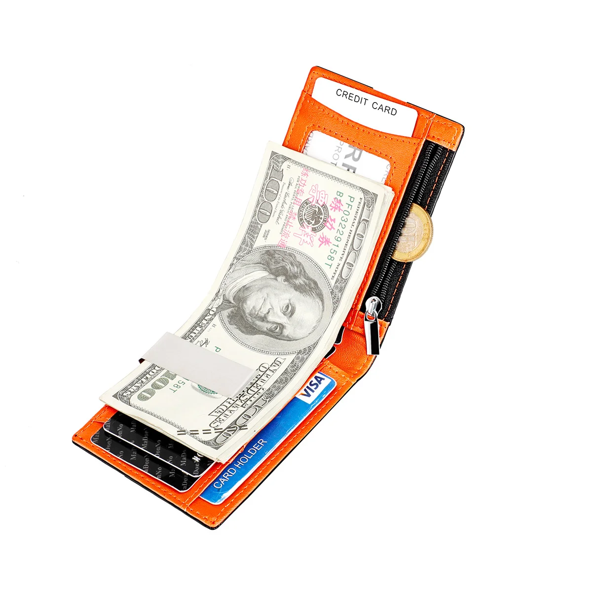 

Оригинальный зажим для денег из натуральной кожи унисекс, роскошный дизайн, модный подарок, кошелек с передним карманом, мини кошелек для мо...