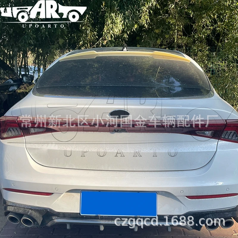 For Kia K5 2020 + Spoiler High Quality ABS Plastic Rear Roof Spoiler Wing Trunk Lip Boot Cover Car Styling