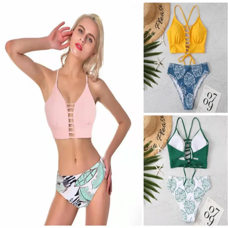 

2022 New fashion women's split bikini strappy sexy backless swimsuit