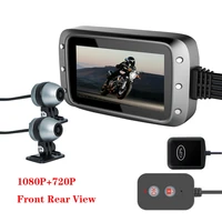 motorcycle dash cam 3 inch display hd 1080p720p front rear view waterproof camera gps logger recorder box usb powered