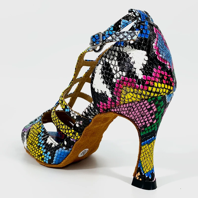 New Style Colorful Leather Dance Shoes Latin Women Salsa Dance Shoes Girls Party Performance Soft Professional Dance Shoes