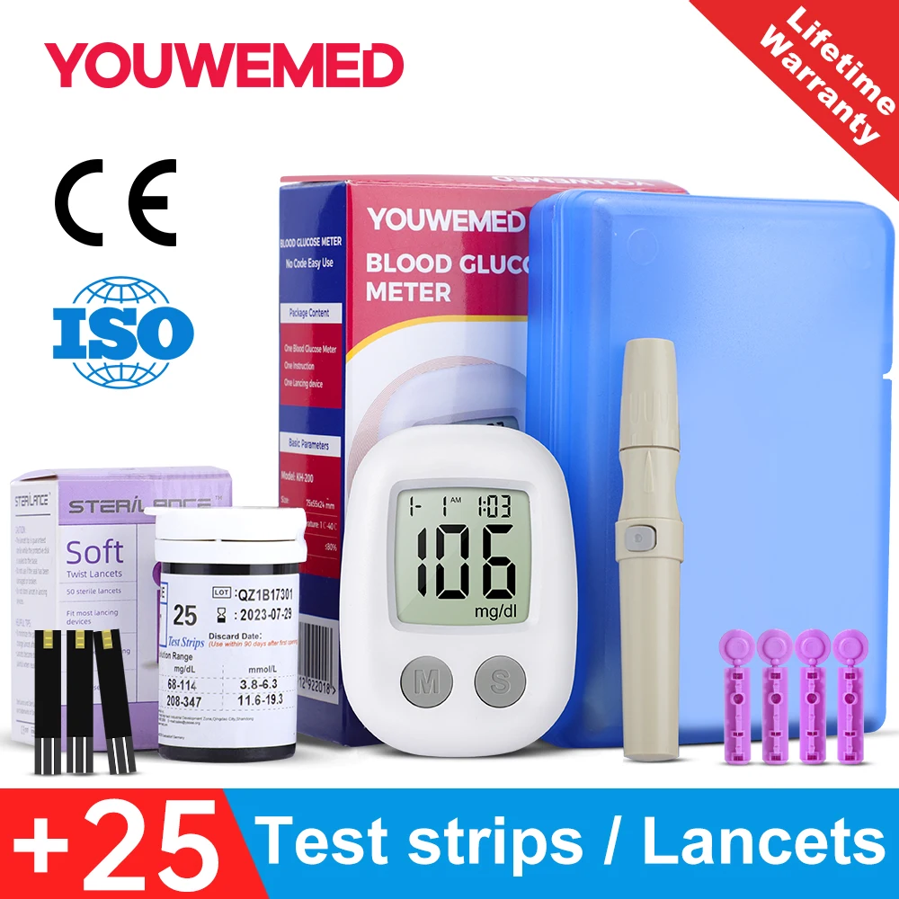 25/50pcs Blood Gucose Test Strips Suitable For Safe With Lancets Blood Sugar Detection Without Glucometer Glucometro Diabetes