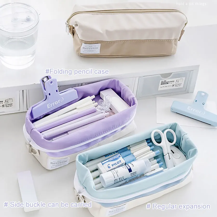 

Pencil Case Large Capacity INS Kawaii Canvas foldable Pen Box High-quality Cosmetic Bag Stationery school Supplies
