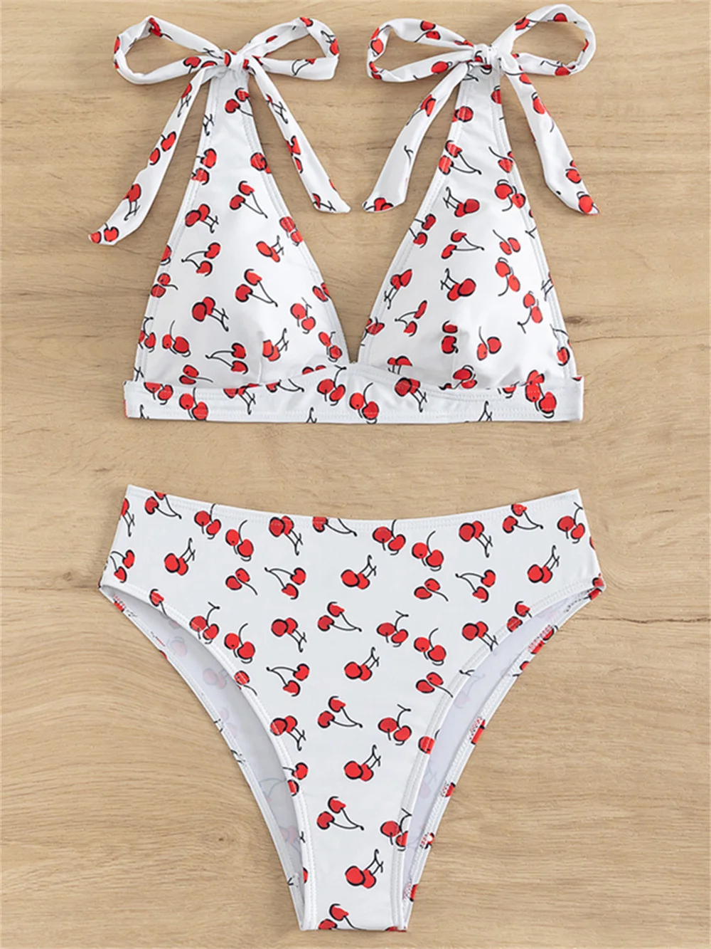 Женский купальник с V-образным вырезом и эффектом пуш-ап