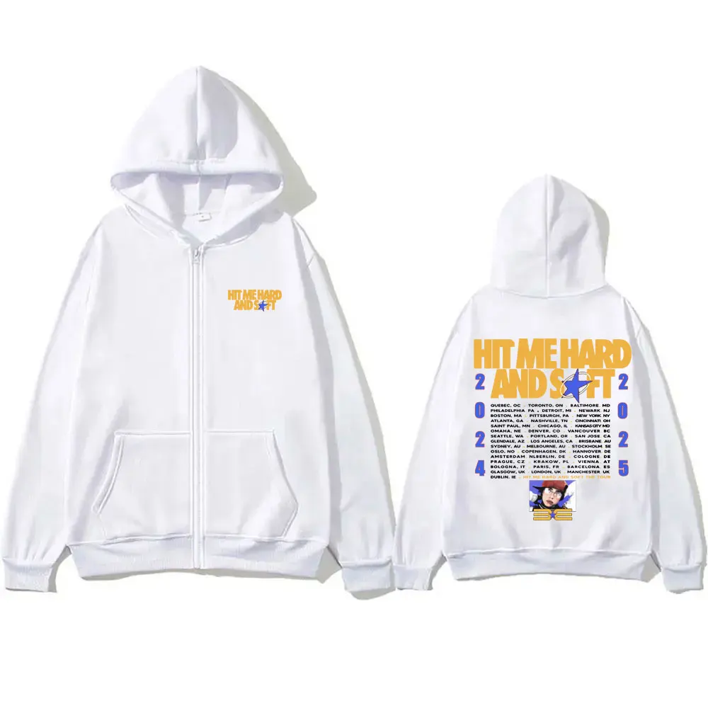 Hit Me Hard and Soft Tour 2024 2025 Zipper Hoodie Men Women Hip Hop Oversized Zipper Sweatshirt Fashion Zip Up Jacket Fans Gift (art.: 3920cb21fa4e9) - 3920cb21fa4e9
