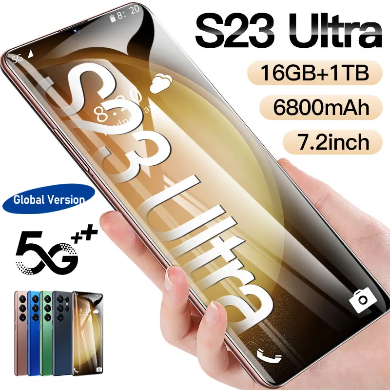 

S23 Ultra smartphone 7.2 Inch HD 16+1TB Full Screen Global Version Unlocked android 2023 New Phone 5G Mobile Phones Face Unlock