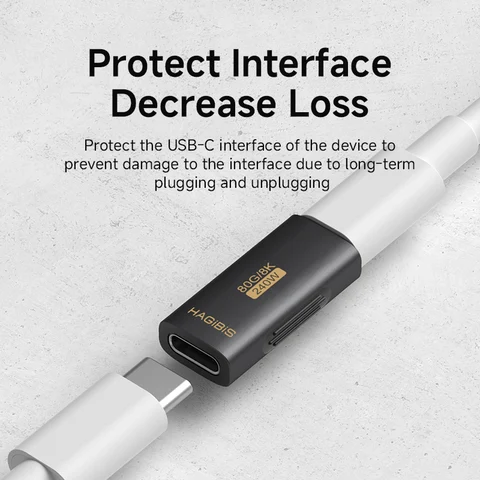 Hagibis USB C Female to USB C Female Adapter 80Gbps 240W USB4 Dual Female Удлинительный кабель-конвертер для ноутбука Thunderbolt 5/4