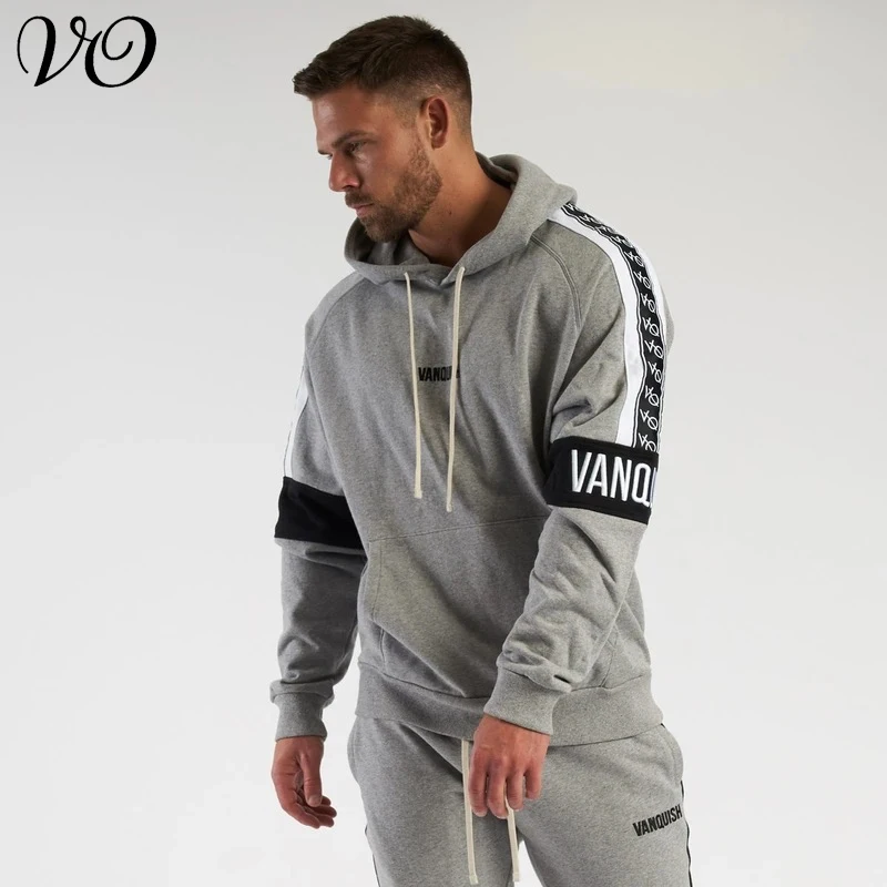

Men's Oversized Pullover Hoodie Cotton Round Neck Embroidered Sweatshirt Fashion Men Clothing Gym Running Training Sportswear