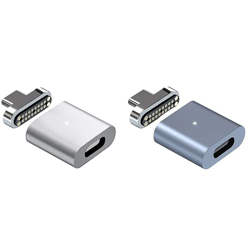 

HOT-Magnetic USB C Adapter,20Pins Type C Connector,PD 100W Fast Charging 10Gb/S Data Transfer For Ipad Pro Air