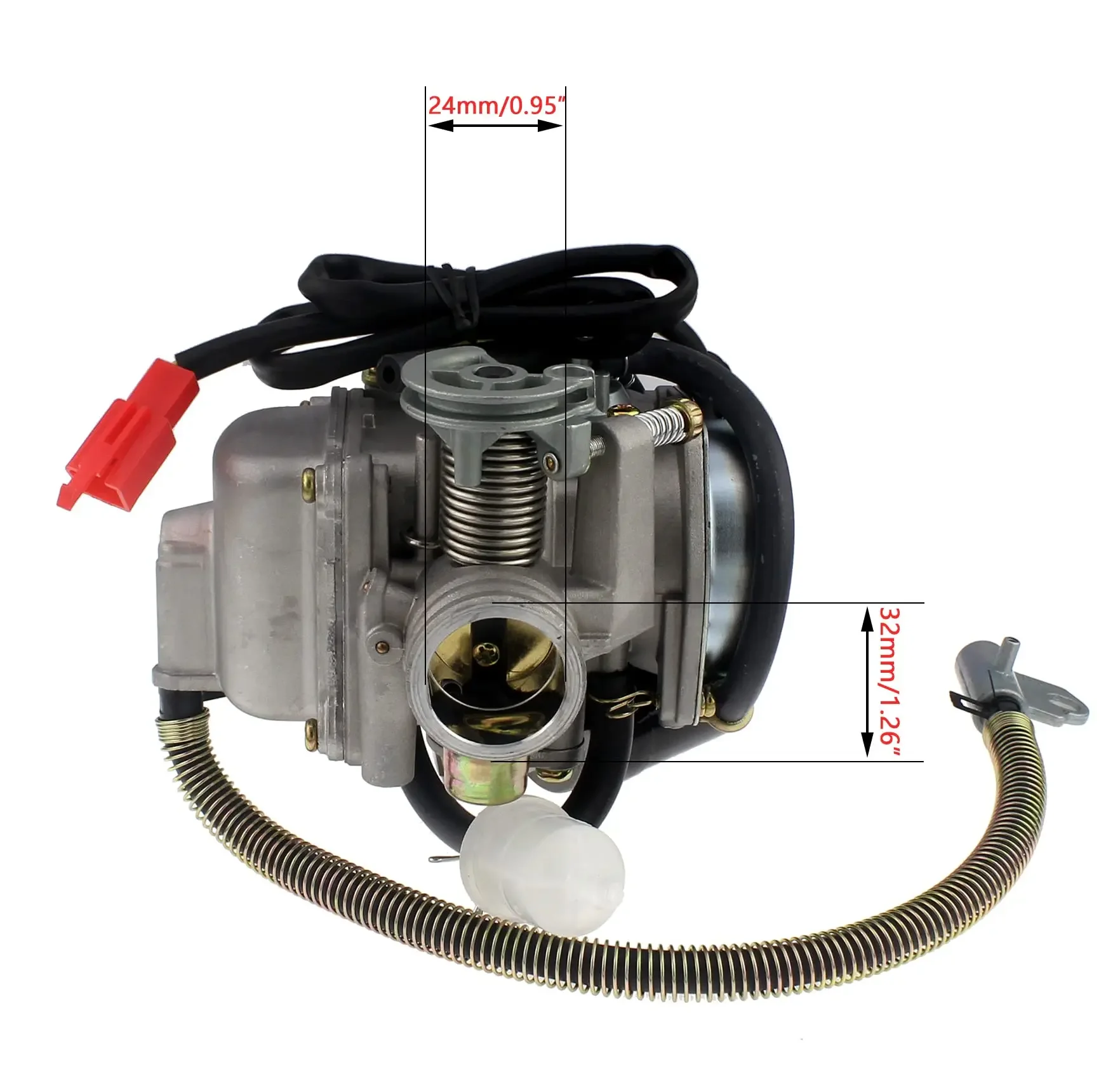 Фото Карбюратор GY6 для 4-тактных двигателей 150cc 125cc 152QMJ 157QMJ, мотоциклов и скутеров, 24 мм + впускной коллектор и воздушный фильтр №3