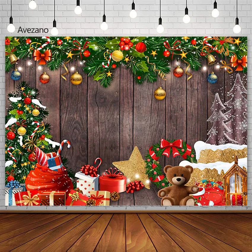 

Avezano Christmas Tree Background Board for Photography Gifts Light Winter Child Portrait Decor Backdrop Photo Studio Photocall