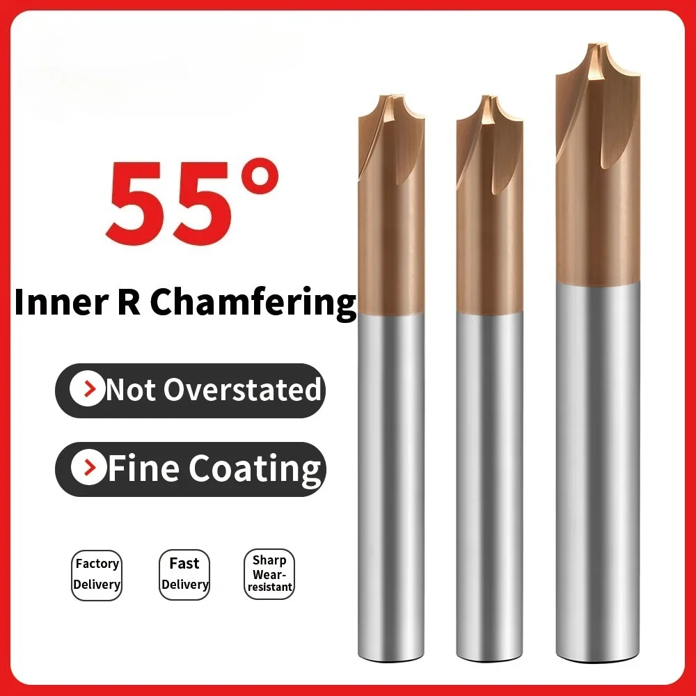 Твердосплавный радиус, закругление углов, внутренние концевые фрезы R, 4-зубые фрезы с покрытием TiSiN, для фрезерования легированной стали, закаленная сталь, металл