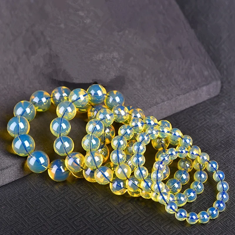 Браслеты в доминиканском стиле с очисткой воды голубой Янтарь одинарный круг